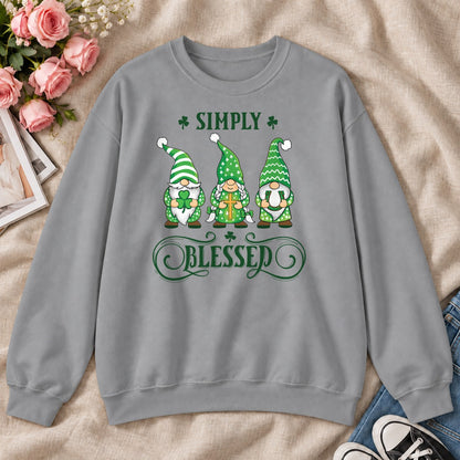 Simply Blessed, Gift For Christian Gnome Lovers - 2D Unisex Sweatshirt