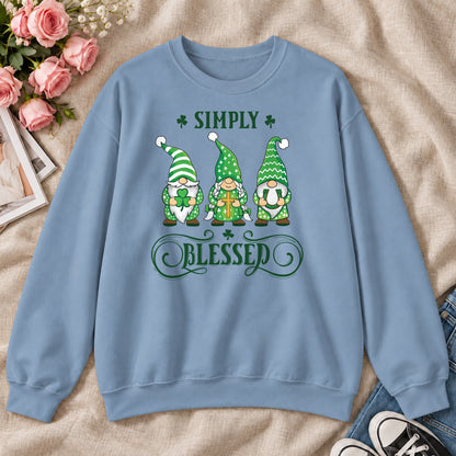 Simply Blessed, Gift For Christian Gnome Lovers - 2D Unisex Sweatshirt