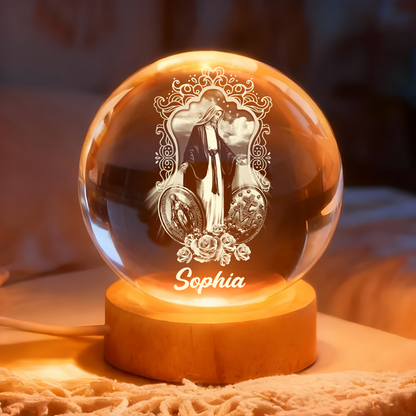 Midnight Miracle Of Mary - Personalized Crystal Ball Night Light