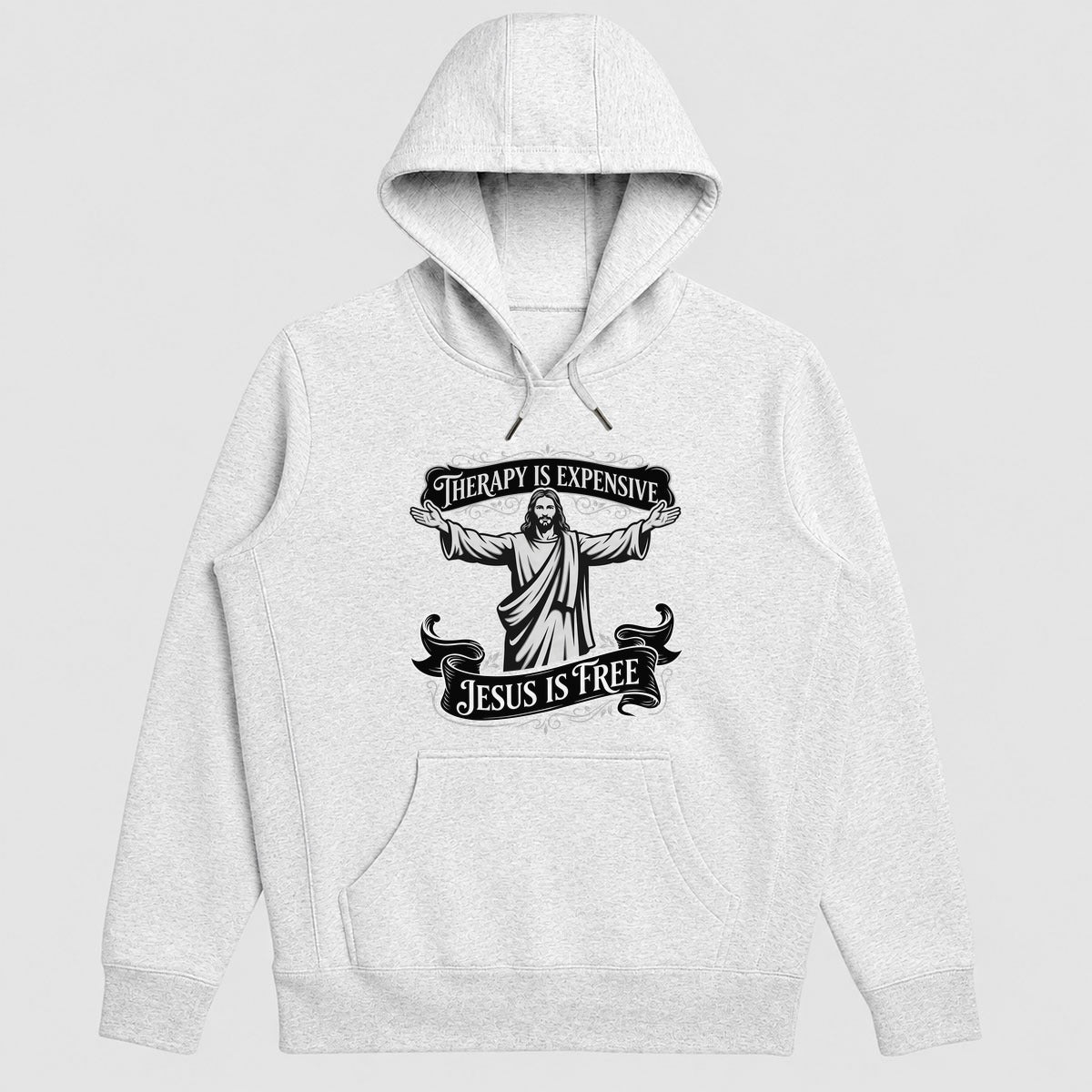 Therapy Is Expensive Jesus Is Free, Funny Christian Gift - 2D Unisex Hoodie