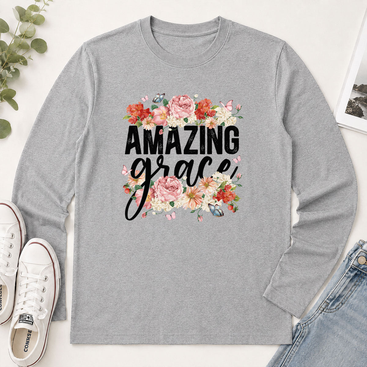Amazing Grace - Gift For Women - 2D Unisex Long Sleeve