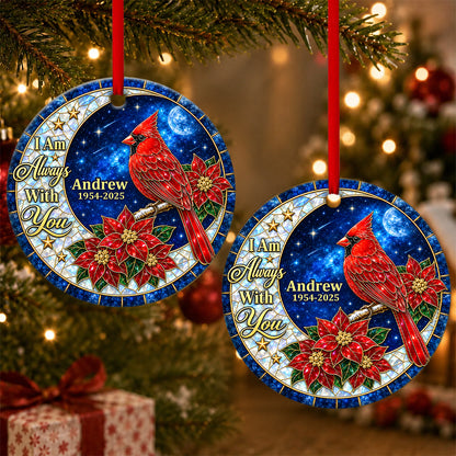 Cardinal From Heaven, Gift For Famliy - Personalized Round Shaped Ceramic Ornament