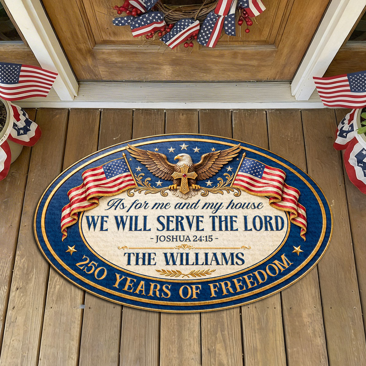 We Will Serve The Lord - Personalized Custom Shape Doormat