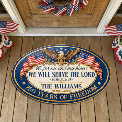 We Will Serve The Lord - Personalized Custom Shape Doormat