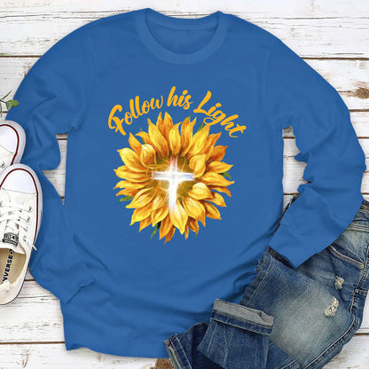 Sunflower & Cross - Follow His Light | 2D Unisex Long Sleeve