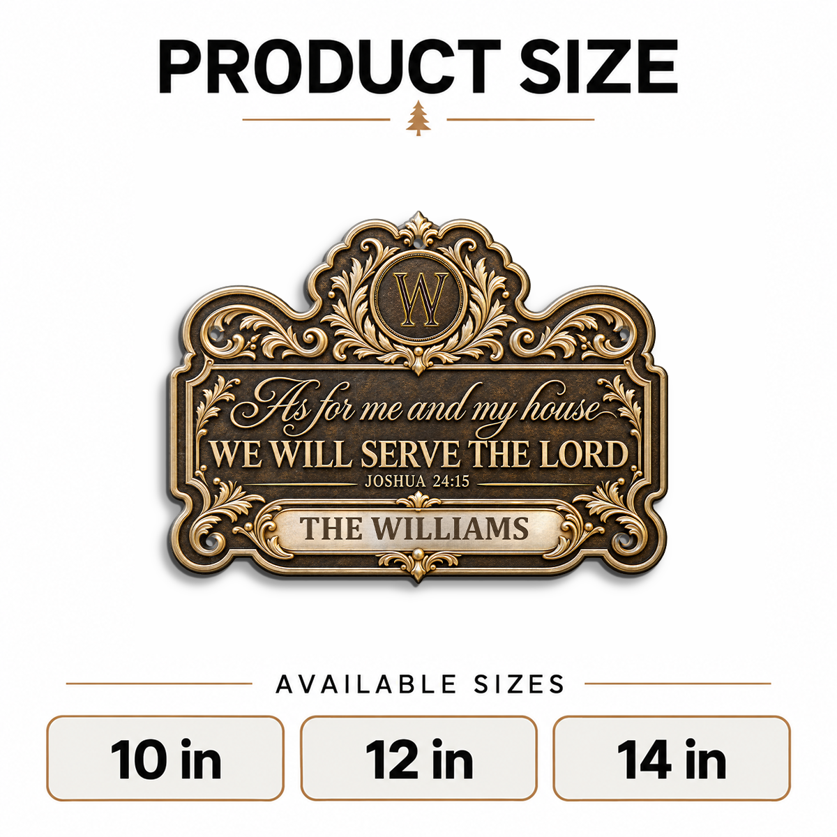 We'll Serve The Lord, Gift For Family | Custom Shaped Metal Sign