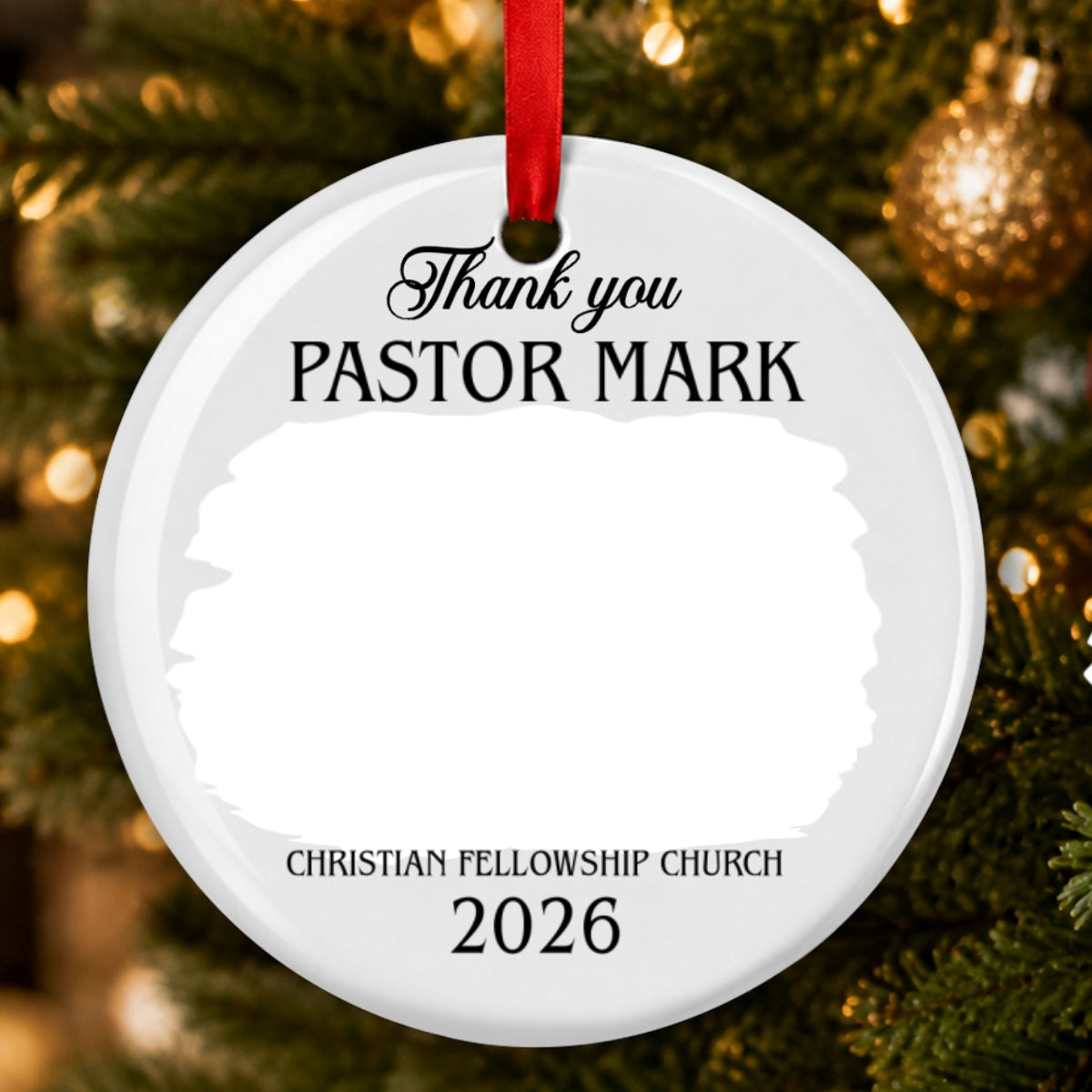 Thank You Pastor, Gift For Pastor | Personalized Round Shaped Ceramic Ornament