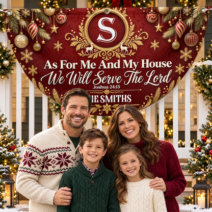 As For Me And My House We Will Serve The Lord, Christian Gifts For Family |  Personalized Non-Pleated Fan Flag