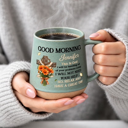 Good Morning This Is God, Gift For Loved One | Personaliezd 12OZ Conical Coffee Mug