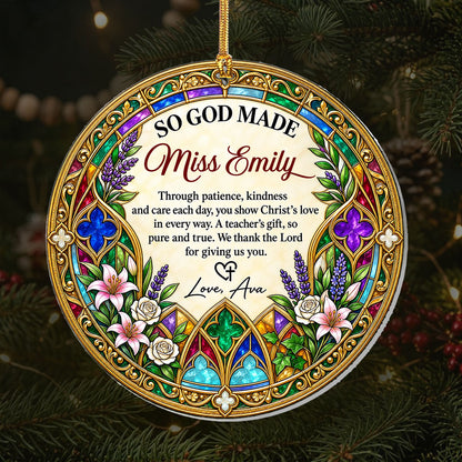 Christ's Love In Every Way, Gift For Teacher | Personalized Suncatcher Ornament