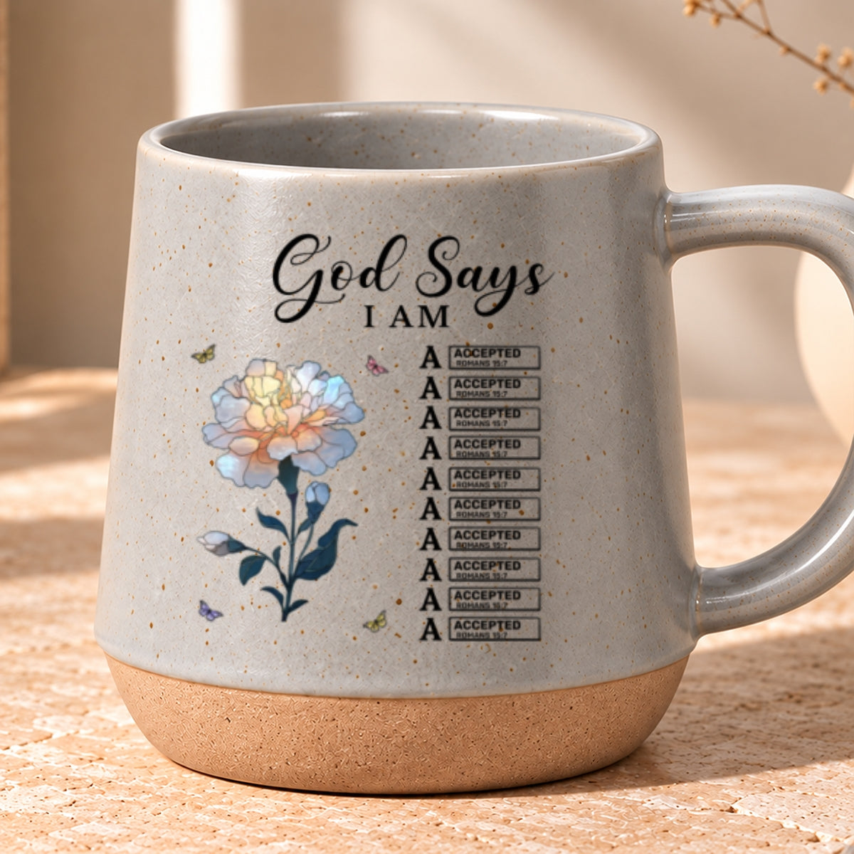 God Says I Am, Gift For Loved One | Personaliezd 12OZ Conical Coffee Mug