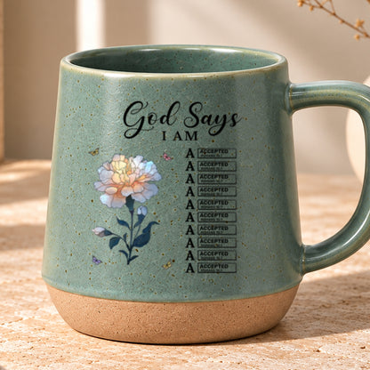God Says I Am, Gift For Loved One | Personaliezd 12OZ Conical Coffee Mug