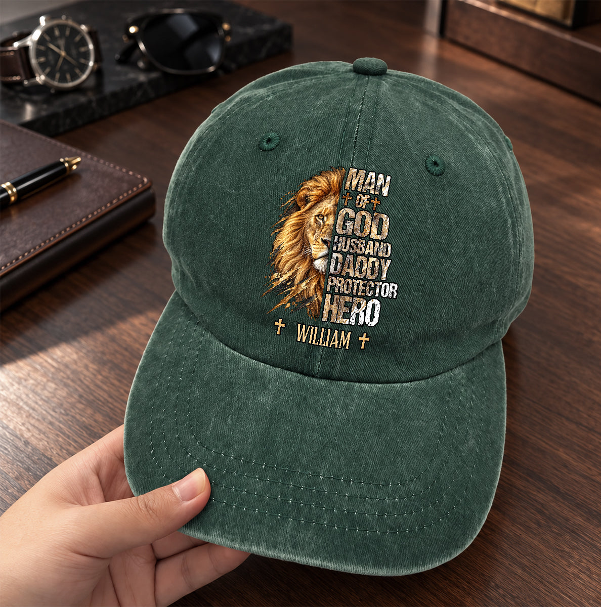My Hero, Gift For Man - Personalized Custom Vintage Washed Denim Cap