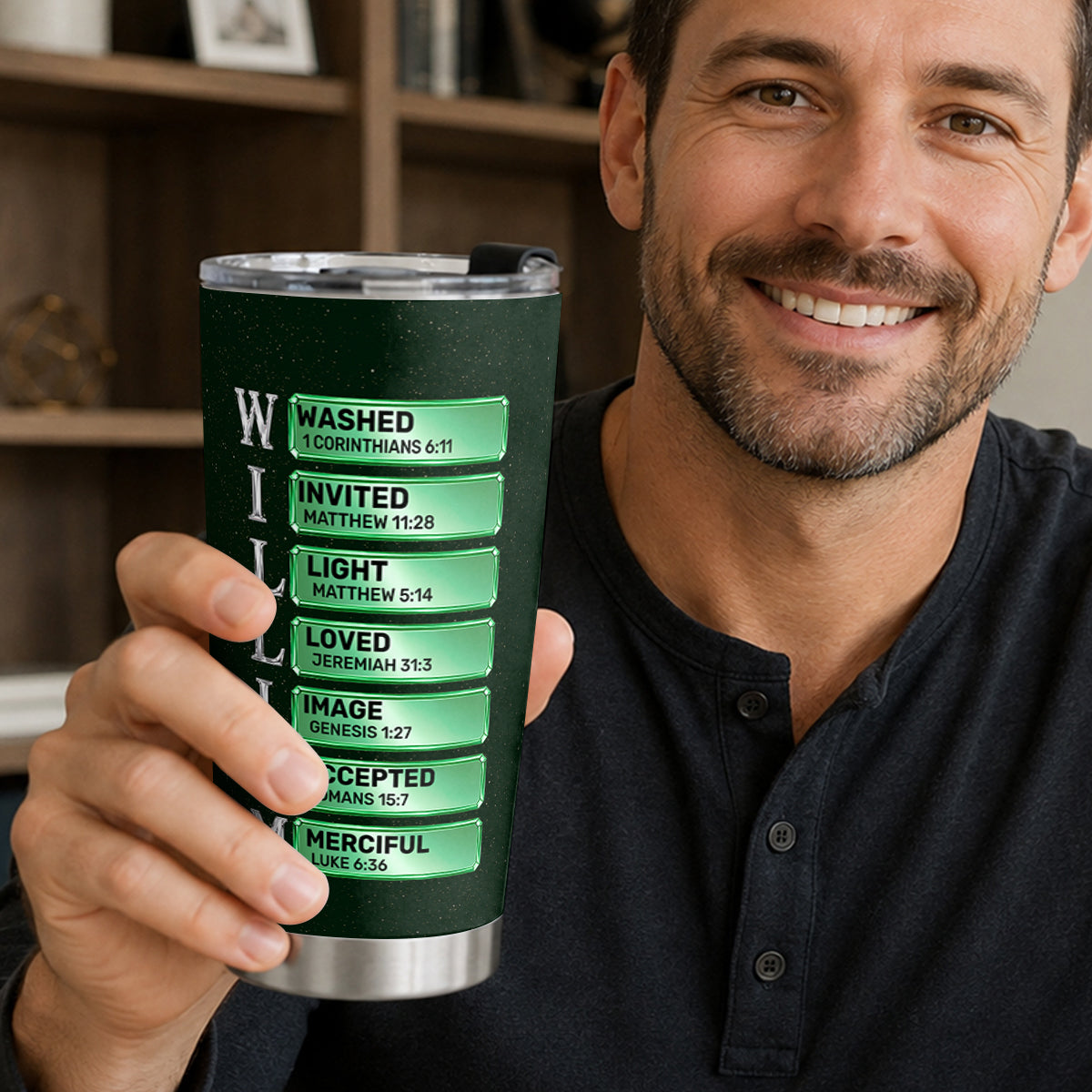 A Man Of God, Gift For Men | Personalized Stainless Steel Tumbler