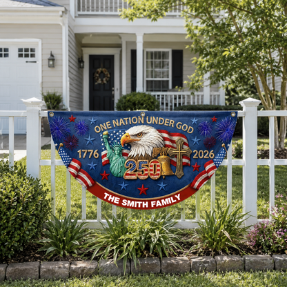 One Nation Under God, Gift of Unity | Personalized Non-Pleated Fan Flag