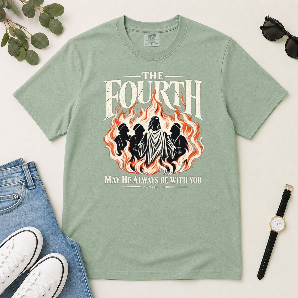 The Fourth May He Always Be With You, Daniel 3, Gift For Christian Men - 2D Unisex Garment-dyed T-shirt
