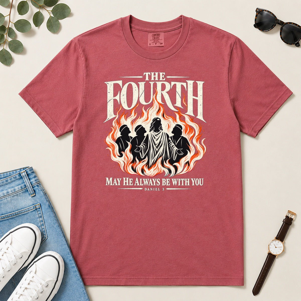 The Fourth May He Always Be With You, Daniel 3, Gift For Christian Men - 2D Unisex Garment-dyed T-shirt