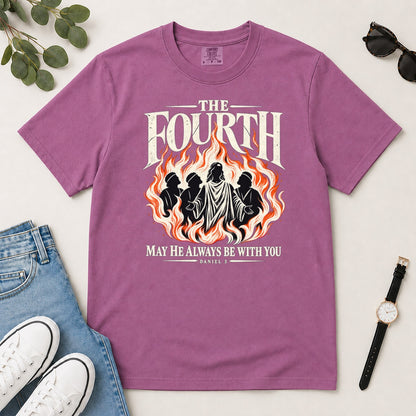 The Fourth May He Always Be With You, Daniel 3, Gift For Christian Men - 2D Unisex Garment-dyed T-shirt