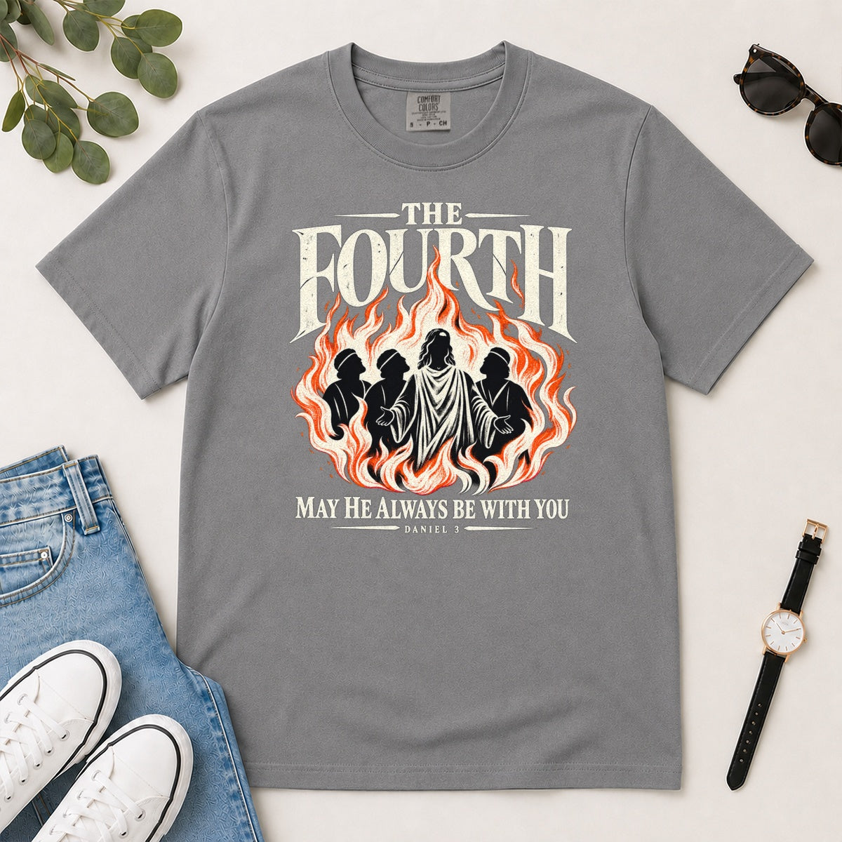 The Fourth May He Always Be With You, Daniel 3, Gift For Christian Men - 2D Unisex Garment-dyed T-shirt
