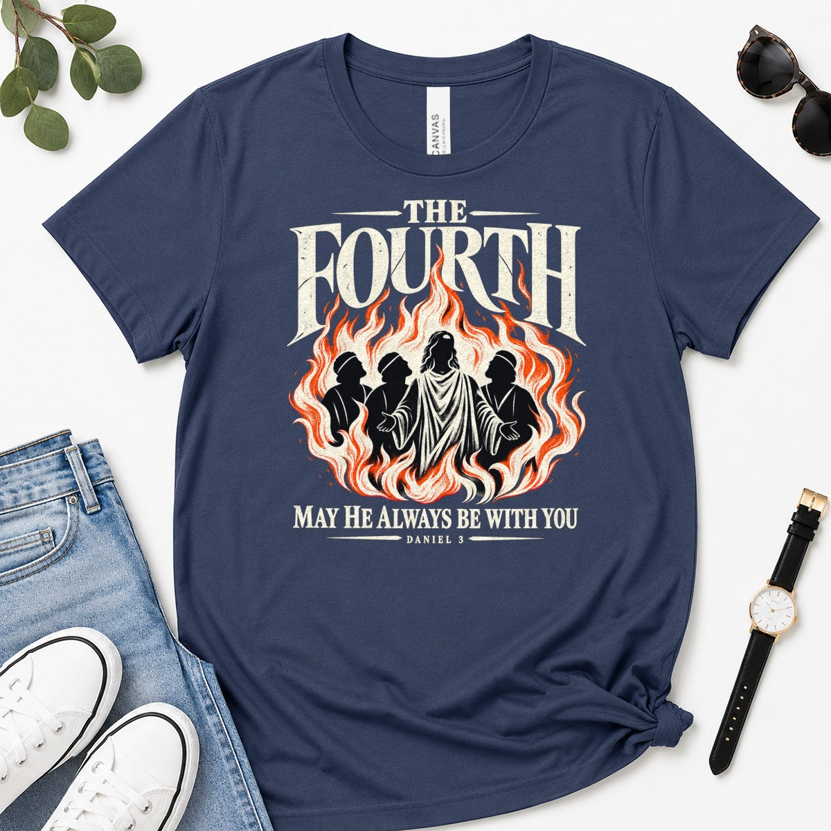 The Fourth May He Always Be With You, Daniel 3, Gift For Christian Men - 2D Unisex Premium T-shirt