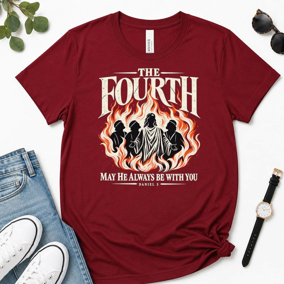 The Fourth May He Always Be With You, Daniel 3, Gift For Christian Men - 2D Unisex Premium T-shirt