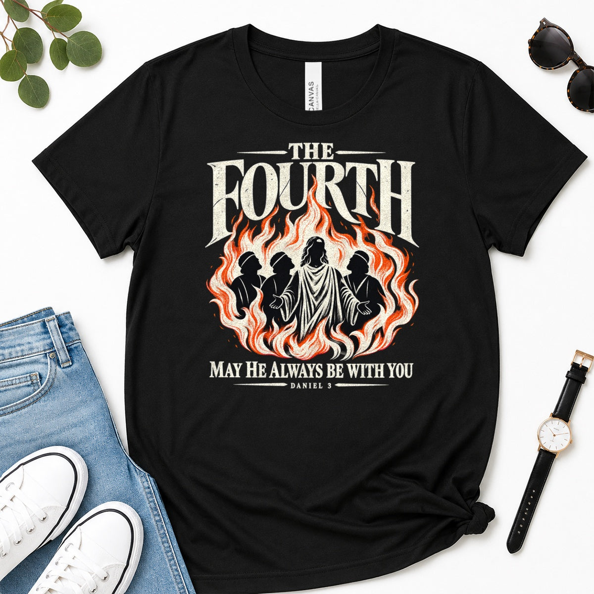 The Fourth May He Always Be With You, Daniel 3, Gift For Christian Men - 2D Unisex Premium T-shirt