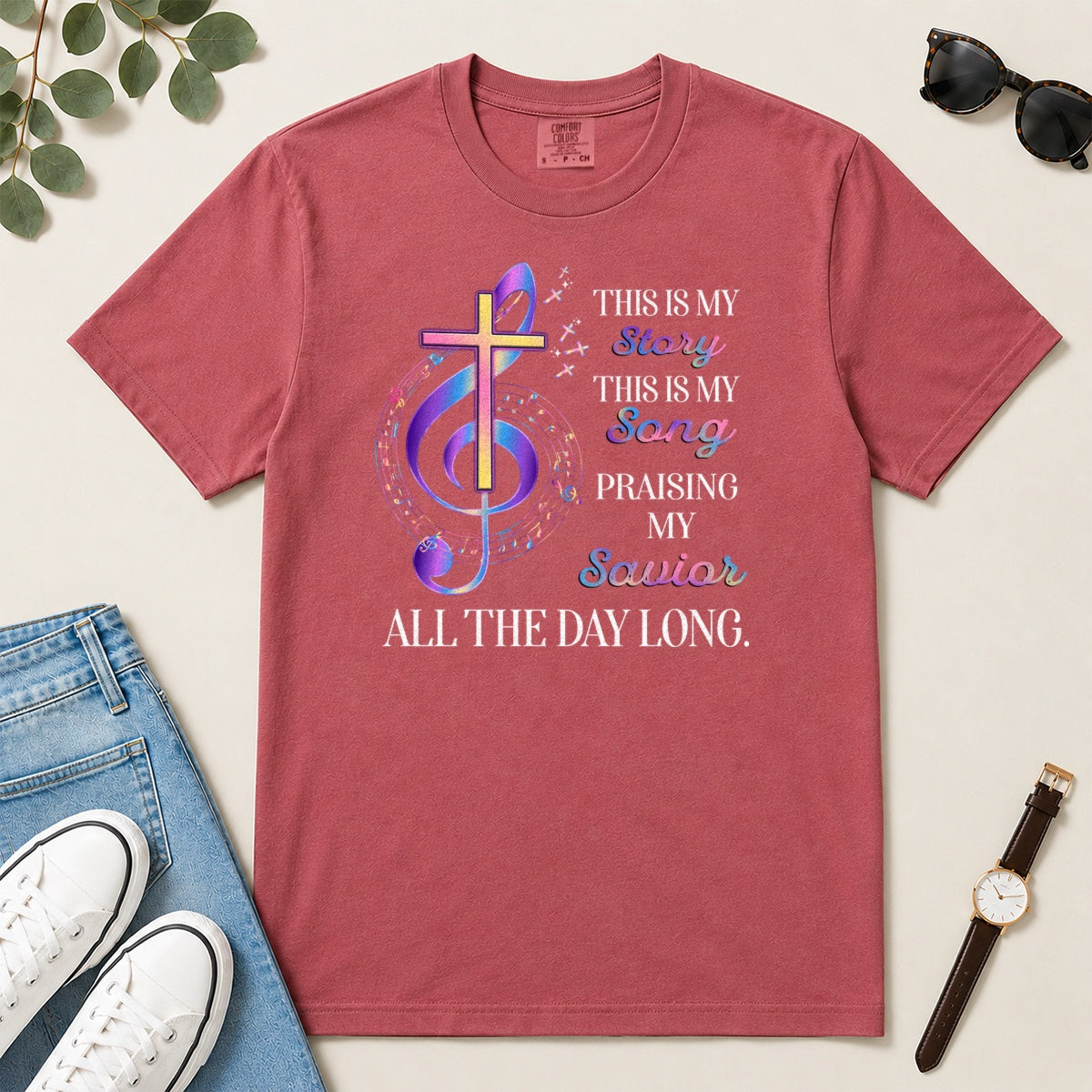 This Is My Story This Is My Song Gift For Christian Choir Members - 2D Unisex Garment-dyed T-shirt