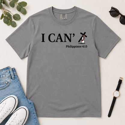 Through Christ I Can, Gift For Christian Friend - 2D Unisex Garment-dyed T-shirt