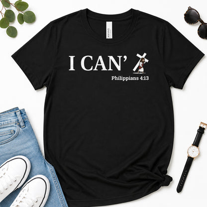 Through Christ I Can, Gift For Christian Friend - 2D Unisex Premium T-shirt