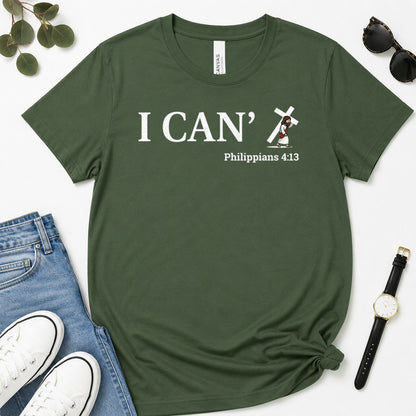 Through Christ I Can, Gift For Christian Friend - 2D Unisex Premium T-shirt