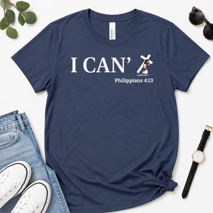 Through Christ I Can, Gift For Christian Friend - 2D Unisex Premium T-shirt