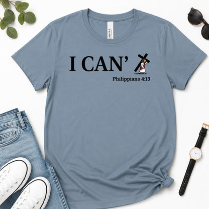 Through Christ I Can, Gift For Christian Friend - 2D Unisex Premium T-shirt