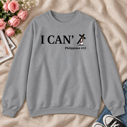 Through Christ I Can, Gift For Christian Friend - 2D Unisex Sweatshirt