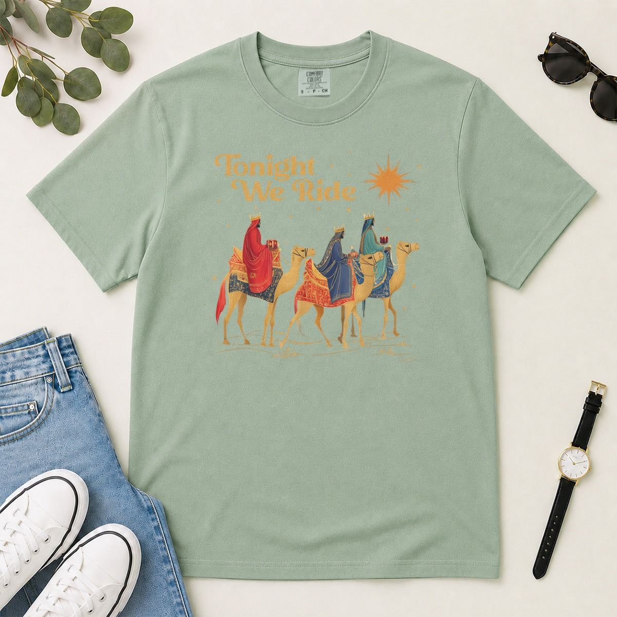 Tonight We Ride, Gift For Christian Christmas Lovers - 2D Unisex Garment-dyed T-shirt