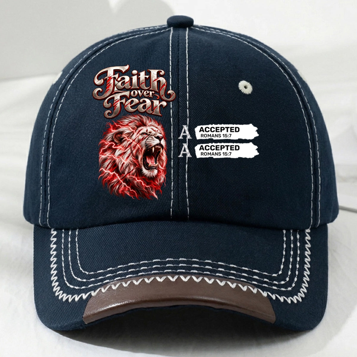 Faith Over Fear, Gift For Men | Personalized Vintage Soft Baseball Cap