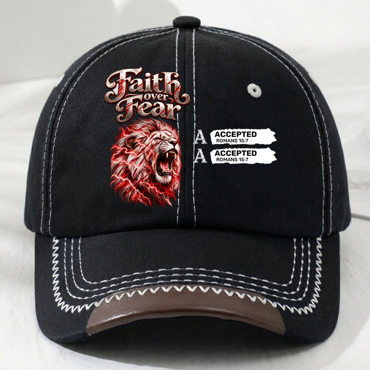 Faith Over Fear, Gift For Men | Personalized Vintage Soft Baseball Cap