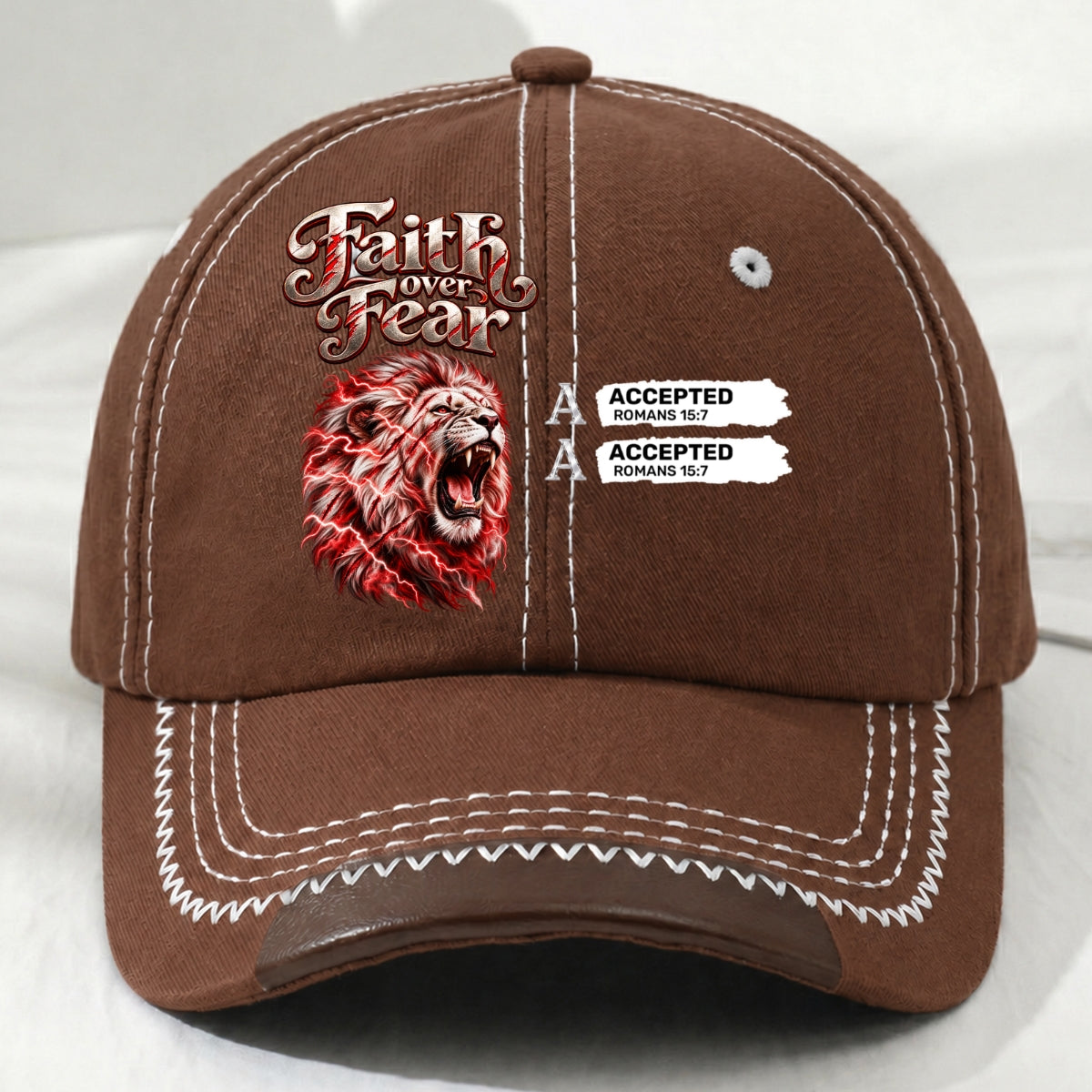 Faith Over Fear, Gift For Men | Personalized Vintage Soft Baseball Cap