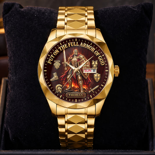 Put On The Full Armor Of God, Gift For Men | Personalized Men's Wrist Watch