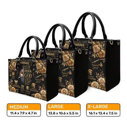 Armor Of God, Gift For Her | Personalized Leather Handbag