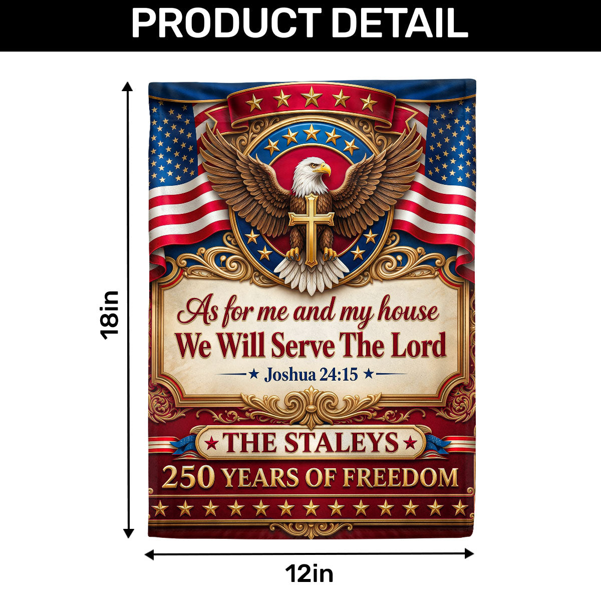 As For Me And My Family We Will Serve The Lord - Personalized Garden Flag