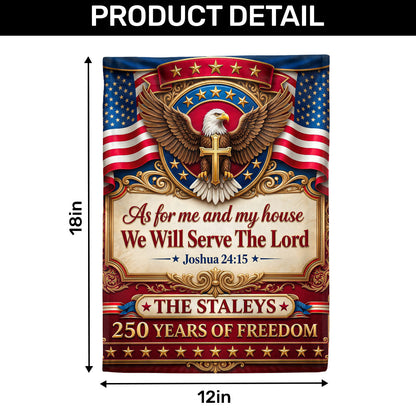 As For Me And My Family We Will Serve The Lord - Personalized Garden Flag