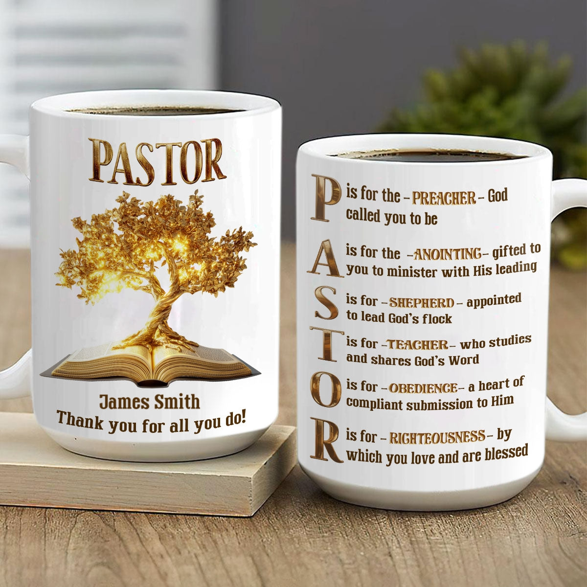 Thank You Pastor, Gift For Pastor | Personalized Ceramic Coffee Mug
