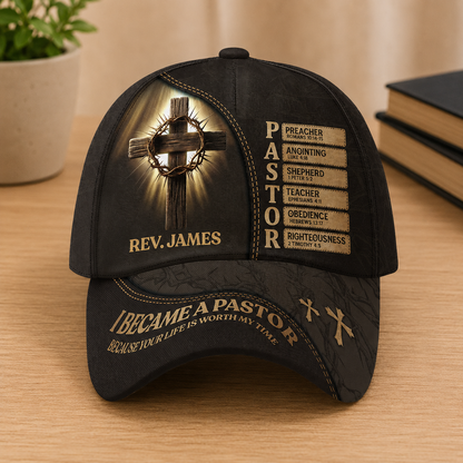 I Became A Pastor, Christian Gift For Pastor | Personalized Classic Cap