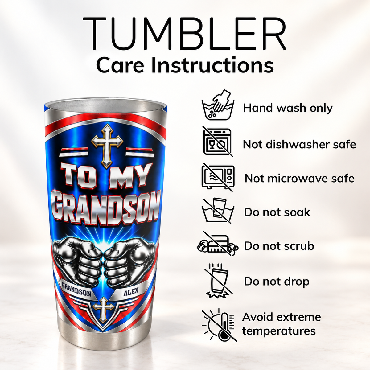 My Little Boy Yesterday My Son Forever, Christian Gift For Son, Grandson | Personalized Stainless Steel Tumbler