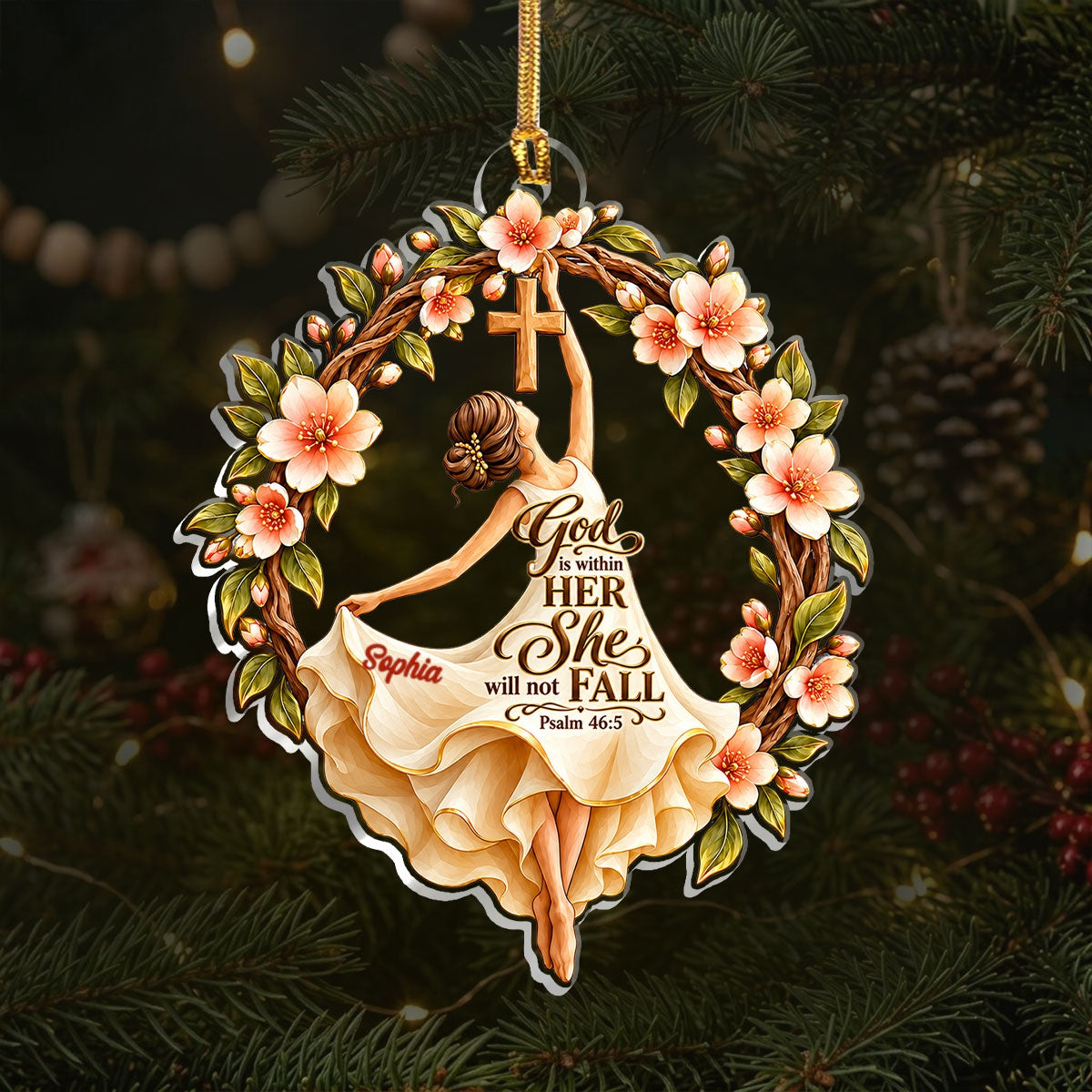God Is Within Her, Gift For Her | Personalized 1-Layer Acrylic Ornament