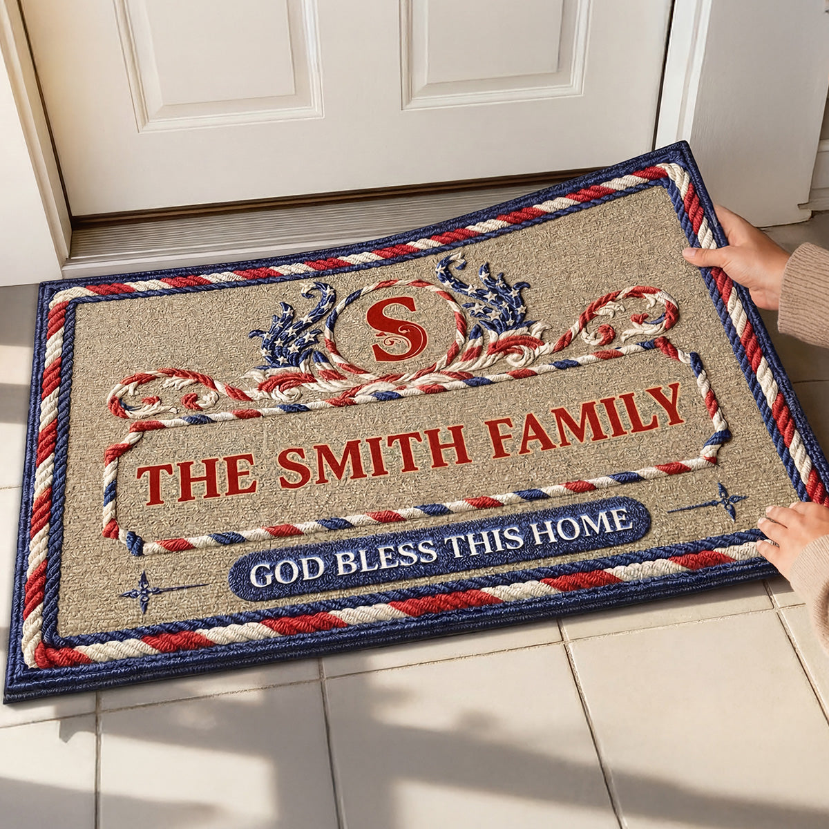 God Bless This Home - Personalized Doormat