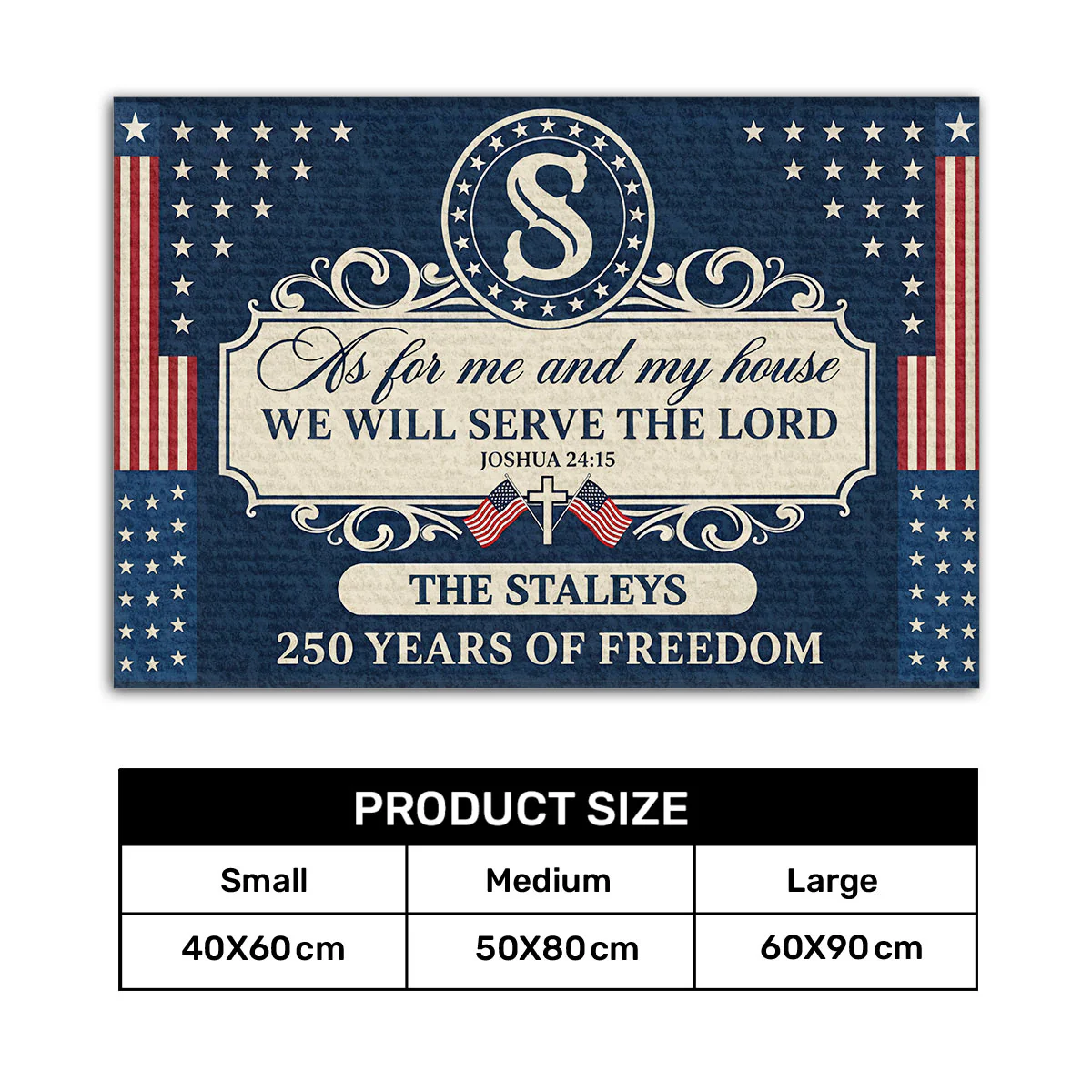 We Will Serve The Lord - Personalized Doormat