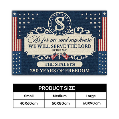 We Will Serve The Lord - Personalized Doormat