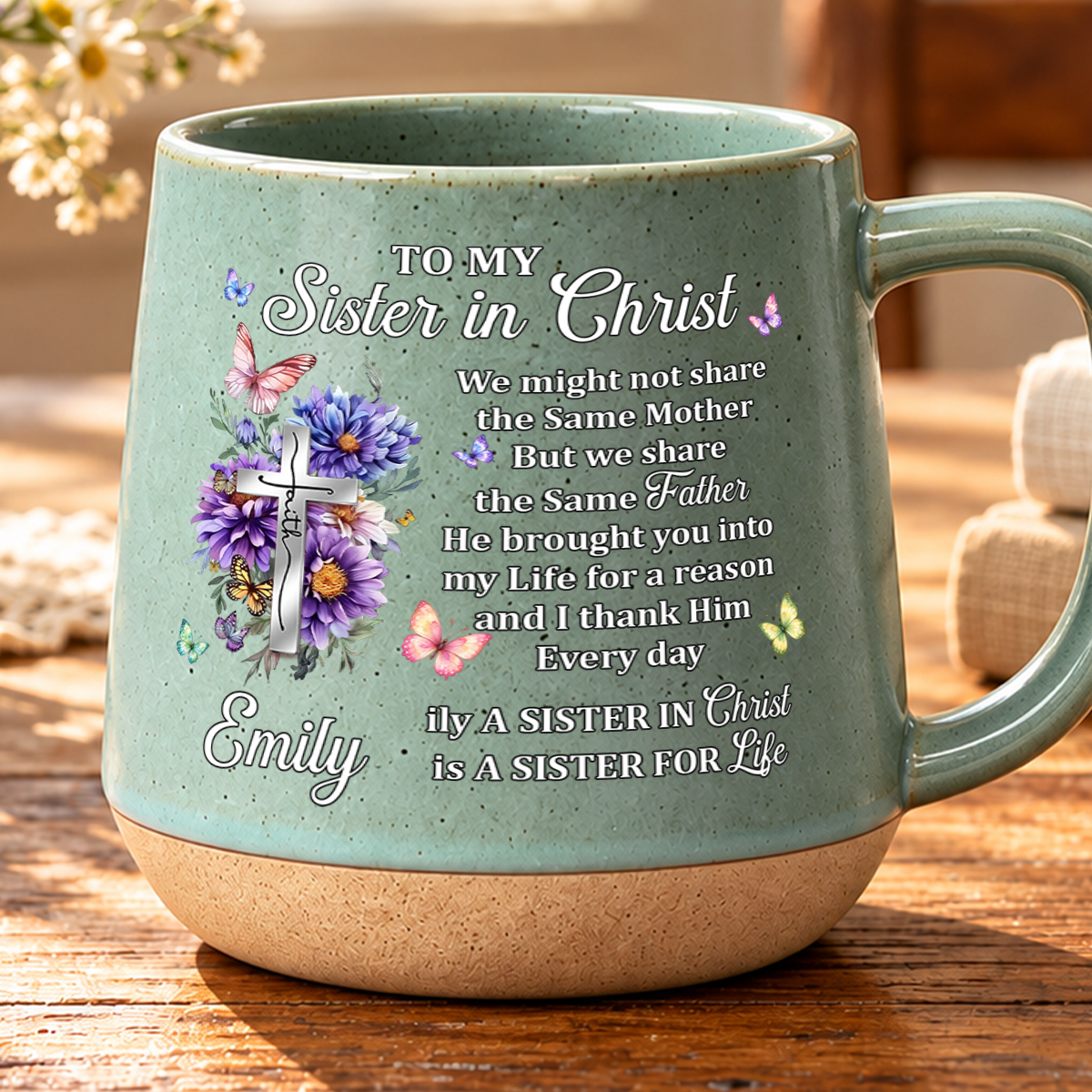 To My Sister In Christ, Gift For Sister | Personaliezd 12OZ Conical Coffee Mug