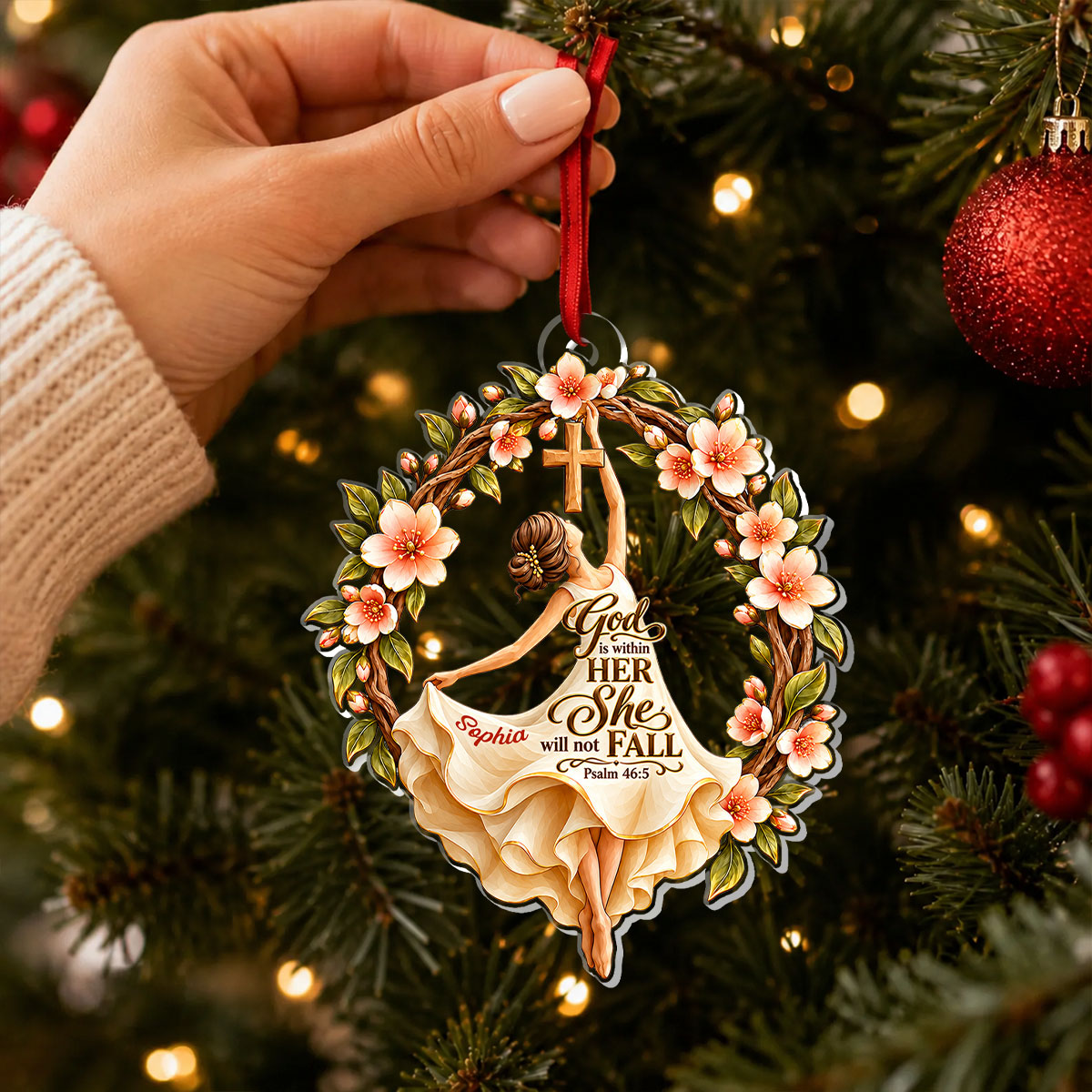 God Is Within Her, Gift For Her | Personalized 1-Layer Acrylic Ornament